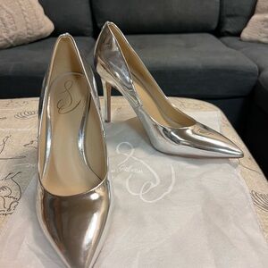 Sam Edelman Shiny Silver Heels